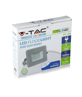 Projektor LED V-TAC 20W SAMSUNG CHIP Biały VT-20 6400K 1600lm 5 Lat Gwarancji