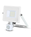 Projektor LED V-TAC 20W SAMSUNG CHIP Czujnik Ruchu Funkcja Cut-OFF Biały VT-20-S 3000K 1600lm 5 Lat Gwarancji