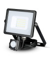 Projektor LED V-TAC 20W SAMSUNG CHIP Czujnik Ruchu Funkcja Cut-OFF Czarny VT-20-S 3000K 1600lm 5 Lat Gwarancji