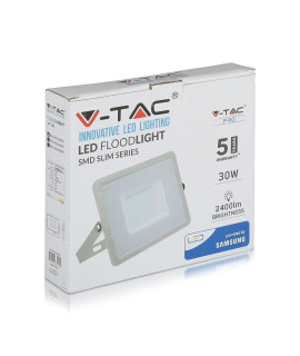 Projektor LED V-TAC 30W SAMSUNG CHIP Szary VT-30 6400K 2400lm 5 Lat Gwarancji