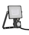 Projektor LED V-TAC 30W SAMSUNG CHIP Czujnik Ruchu Funkcja Cut-OFF Czarny VT-30-S 3000K 2400lm 5 Lat Gwarancji