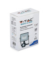 Projektor LED V-TAC 10W SAMSUNG CHIP Czujnik Ruchu Funkcja Cut-OFF Czarny VT-10-S 3000K 800lm 5 Lat Gwarancji