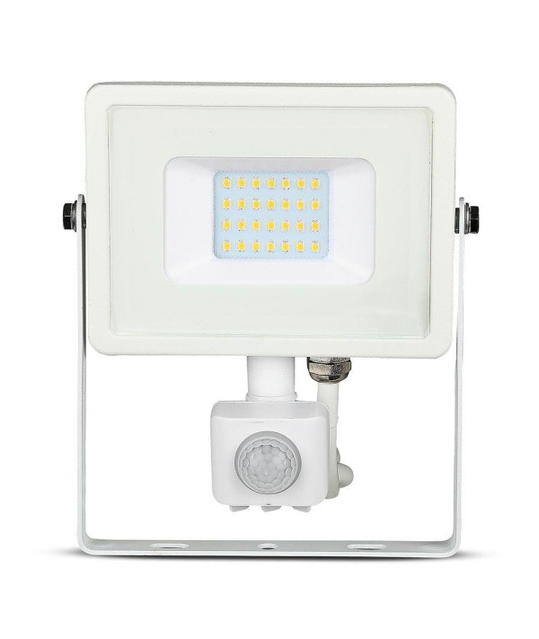 Projektor LED V-TAC 20W SAMSUNG CHIP Czujnik Ruchu Funkcja Cut-OFF Biały VT-20-S 4000K 1600lm 5 Lat Gwarancji