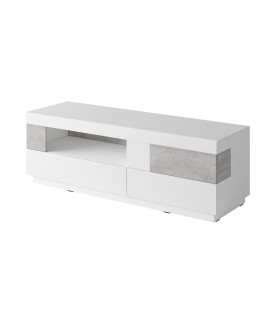 Komoda RTV SE41 SILKE biały / biały połysk - colorado beton