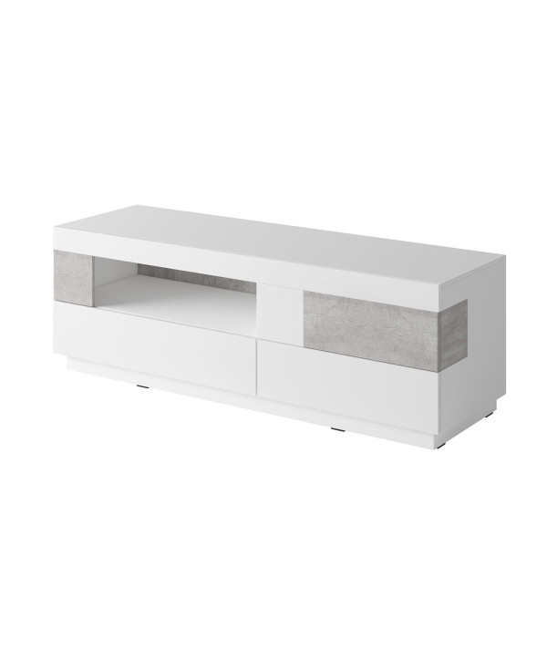 Komoda RTV SE41 SILKE biały / biały połysk - colorado beton Komoda RTV SE41 SILKE biały / biały połysk - colorado beton