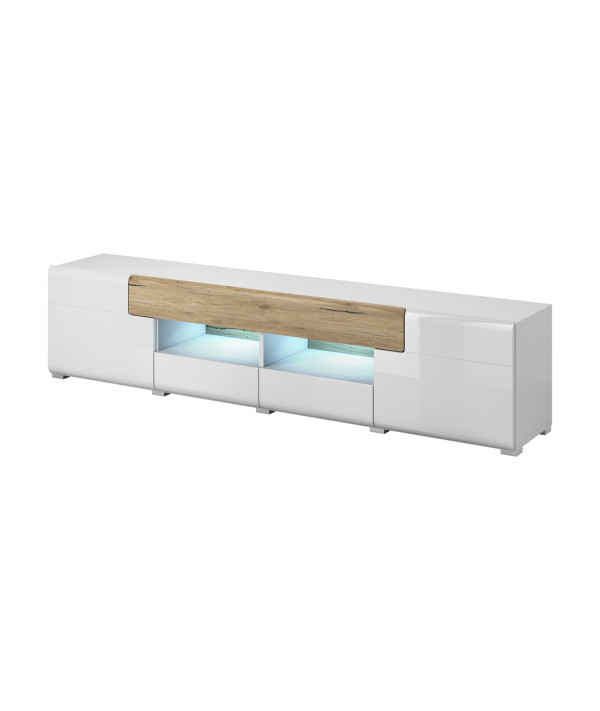 Komoda RTV TOLEDO TL40 san remo / biały połysk Komoda RTV TOLEDO TL40 san remo / biały połysk