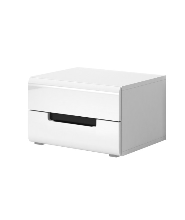 Stolik nocny HR22 HEKTOR Biały laminat/ biały połysk + membrana Stolik nocny HR22 HEKTOR Biały laminat/ biały połysk + membrana