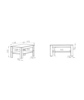 Ława BLINCO BL12 114 sosna śnieżna / new grey