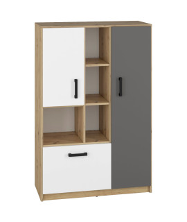 Regał FIJI FJ05 92 dąb artisan / biały / antracyt