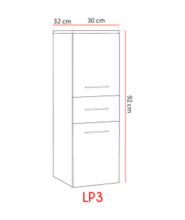 Szafka łazienkowa niska LUPO LP3 biały połysk
