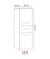 Szafka łazienkowa niska LUPO LP3 dąb artisan laminat