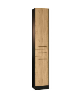 Szafka łazienkowa wysoka SLIM SL1 czarny / dąb artisan laminat