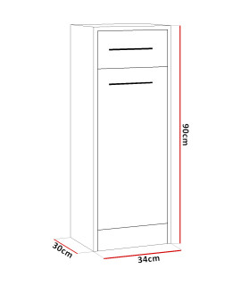 Szafka łazienkowa niska SLIM / NICO SL3 biały laminat