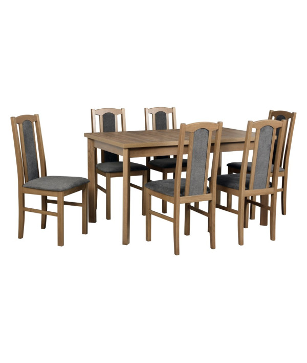 Stół MODENA 1P + krzesła BOS 7 (6szt.) - zestaw DX25A Stół MODENA 1P + krzesła BOS 7 (6szt.) - zestaw DX25A