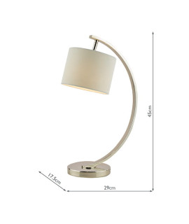 Laura Ashley Noah Lampa stołowa Szczotkowany chrom z białym kloszem