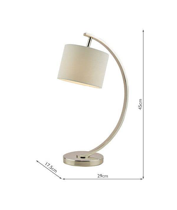 Laura Ashley Noah Lampa stołowa Szczotkowany chrom z białym kloszem