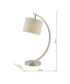 Laura Ashley Noah Lampa stołowa Szczotkowany chrom z białym kloszem