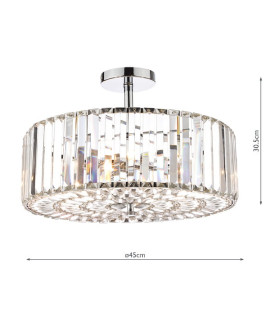 Plafon Laura Ashley Fernhurst 4, polerowane, chromowane szkło