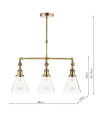 Laura Ashley Isaac 3 lampa wisząca antyczny mosiądz