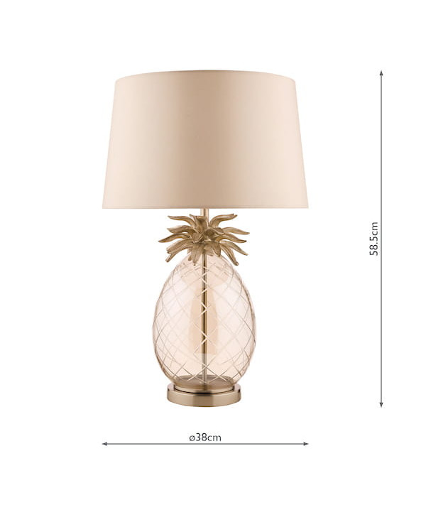 Laura Ashley Ananas Duża Lampa Stołowa Szkło Szampańskie Z Kloszem