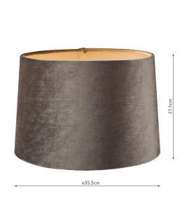 Laura Ashley Velvet Empire Drum Shade Szary 35 cm/14 cali