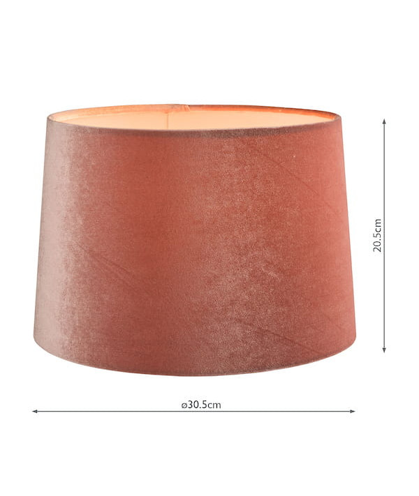 Laura Ashley Velvet Empire Drum Shade Blush Pink 30 cm/12 cali
