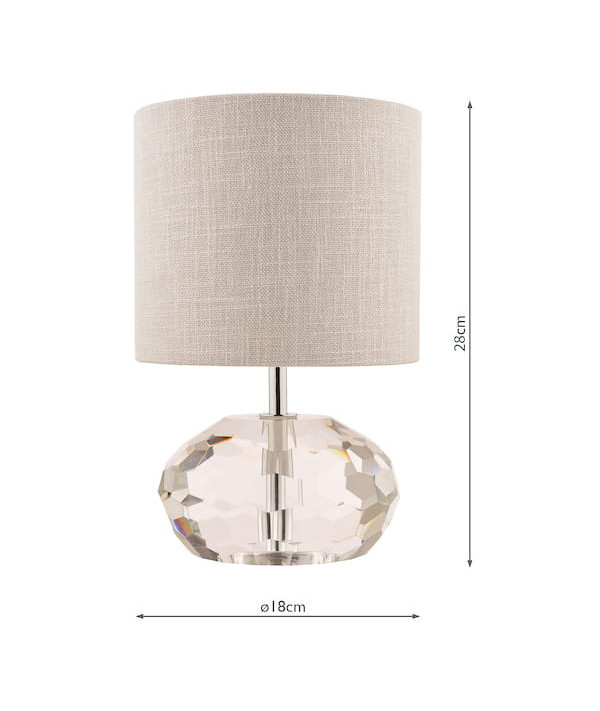 Laura Ashley Ivy Lampa Stołowa Fasetowane Szkło Kryształowe Z Kloszem