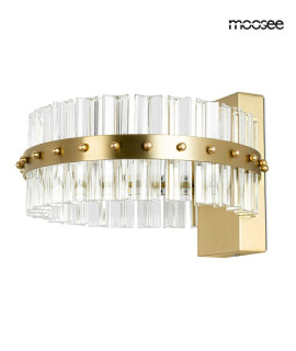MOOSEE lampa ścienna SATURNUS WALL złota - LED, kryształ, stal szczotkowana