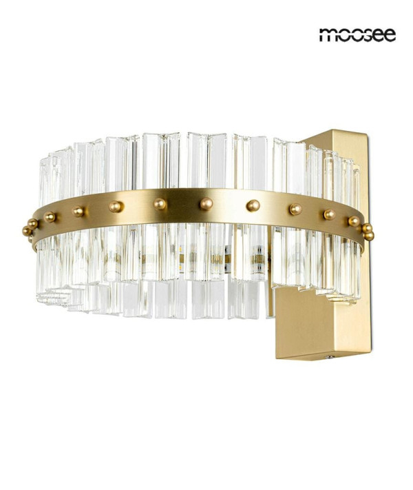 MOOSEE lampa ścienna SATURNUS WALL złota - LED, kryształ, stal szczotkowana