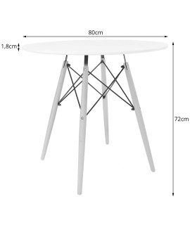 Stół TODI Okrągły 80cm - czarny