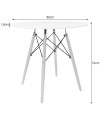 Stół TODI Okrągły 80cm - czarny / czarne nogi