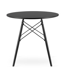 Stół TODI Okrągły 80cm - czarny / czarne nogi