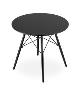 Stół TODI Okrągły 80cm - czarny / czarne nogi
