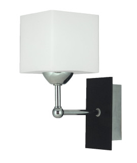 CUBETTO LAMPA KINKIET 1X60 E27 DREWNO+CHROM