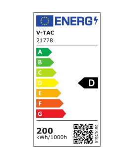 Projektor LED V-TAC 200W SAMSUNG CHIP SLIM Czarny VT-206 4000K 23000lm 5 Lat Gwarancji