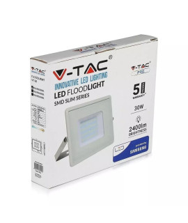 Projektor LED V-TAC 30W SAMSUNG CHIP Biały VT-30 6400K 2400lm 5 Lat Gwarancji