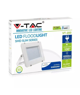 Projektor LED V-TAC 200W SAMSUNG CHIP Biały VT-200 6400K 16000lm 5 Lat Gwarancji