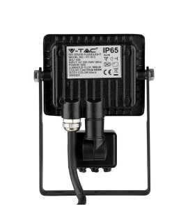 Projektor LED V-TAC 10W SAMSUNG CHIP Czujnik Ruchu Funkcja Cut-OFF Czarny VT-10-S 3000K 800lm 5 Lat Gwarancji