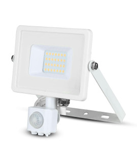 Projektor LED V-TAC 20W SAMSUNG CHIP Czujnik Ruchu Funkcja Cut-OFF Biały VT-20-S 3000K 1600lm 5 Lat Gwarancji