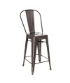 Hoker Paris Back 66cm metaliczny          inspirowany Tolix