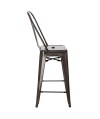 Hoker Paris Back 66cm metaliczny          inspirowany Tolix