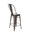 Hoker Paris Back 66cm metaliczny          inspirowany Tolix