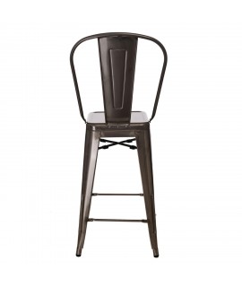 Hoker Paris Back 66cm metaliczny          inspirowany Tolix