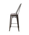 Hoker Paris Back 66cm metaliczny          inspirowany Tolix