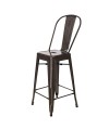 Hoker Paris Back 66cm metaliczny          inspirowany Tolix