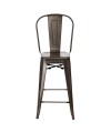 Hoker Paris Back 66cm metaliczny          inspirowany Tolix