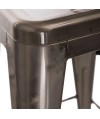 Hoker Paris Back 66cm metaliczny          inspirowany Tolix