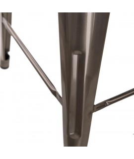 Hoker Paris Back 66cm metaliczny          inspirowany Tolix